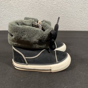 Converse Black Suede‎ Ankle Boot Side Zip Size Us Kid Size 4C EUC